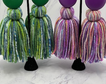 Colorful button tassels