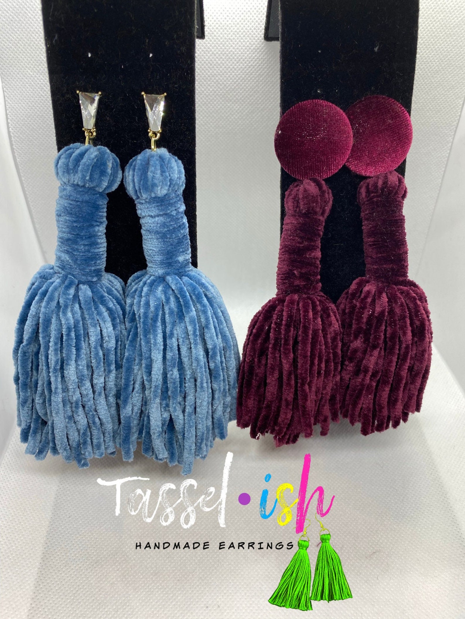 Velvet Button Tassels Etsy