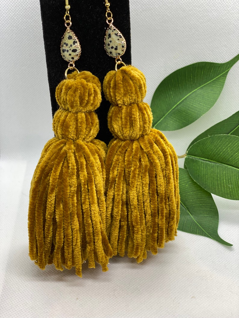 Velvet Button Tassels Etsy