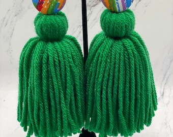 Green Button Tassels