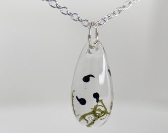 Tiny Tadpole Droplet Pendant Necklace