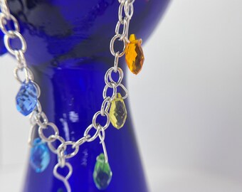 Rainbow LGBTQ+ Pride Crystal Charm Bracelet