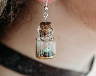 Pendientes de botella con forma de ranita