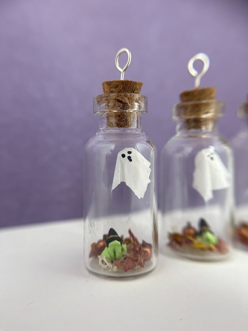 PENDANT ONLY Tiny Ghost Bottle With Wizard Frog Pendant - Etsy