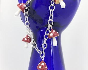 Toadstool Mushroom Charm Bracelet