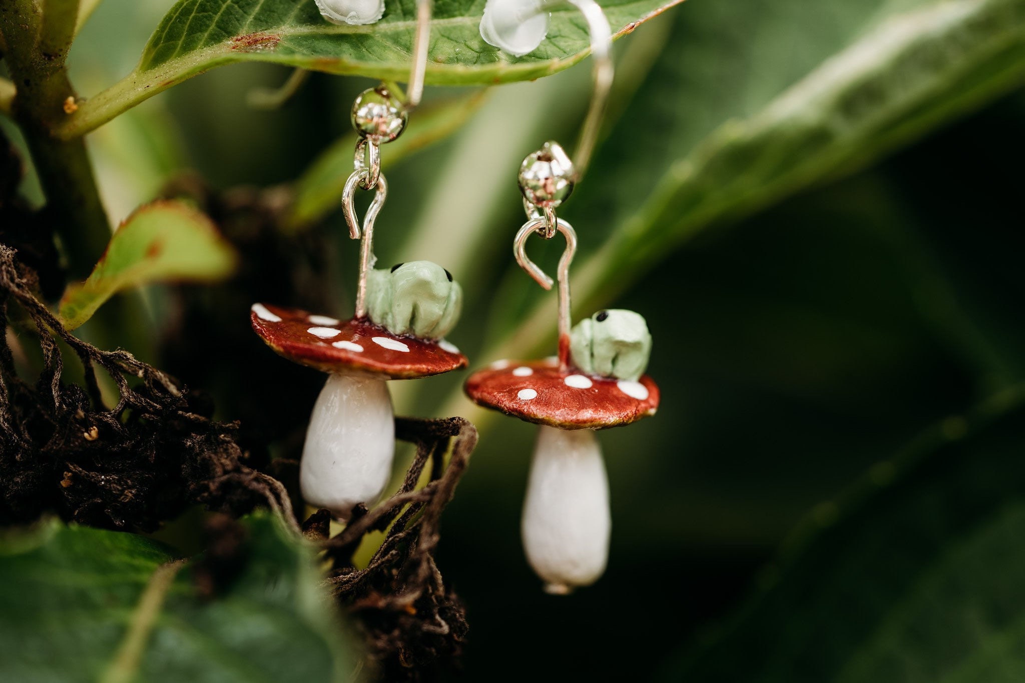 ◎reinheart◎ Umbrella mushroom earring Mushroom Earrings | Gourd Friend