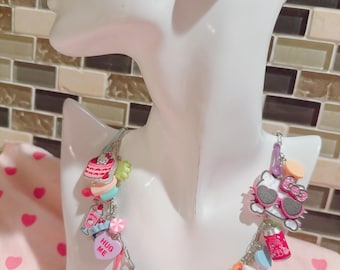 Collar con dije de gatito de dibujos animados "Hora de la merienda"