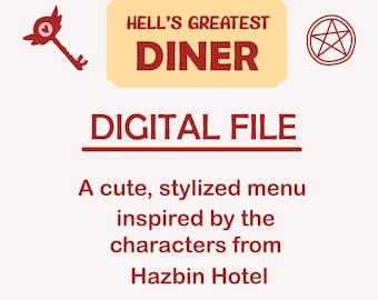 Menú del Hotel Hazbin "El restaurante más grande del infierno" (archivo digital)