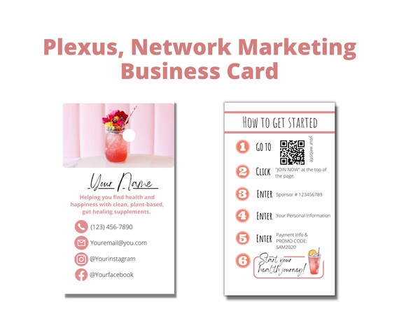 Plexus Business Cards Network Marketing Business Cards - Etsy