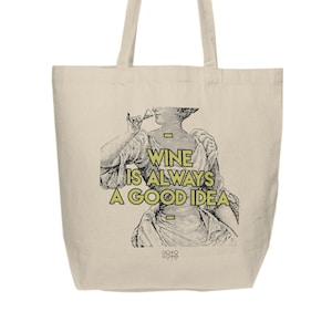 Wine Lovers Gift Tote Bag, Winery Vineyard Tasting Tour or Hostess Party Favor, Girl Trip Souvenir, Funny Grocery Shopping Shoulder Bag