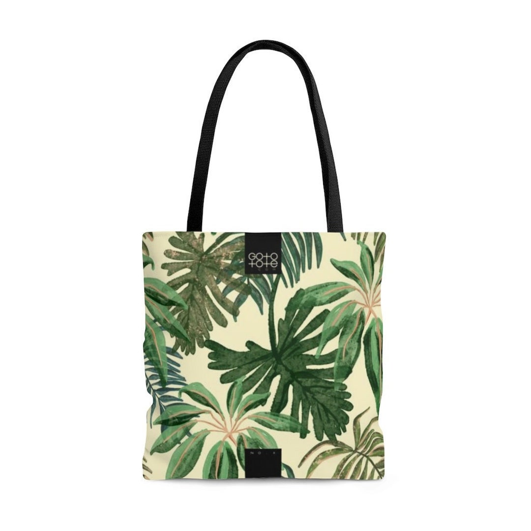 Tote Bag With Tropical Leaf Design Model No. X Gift for Mom - Etsy