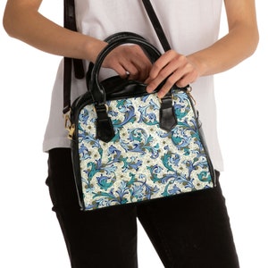 Shoulder Handbag with Traditional Italian Florentine Design, Classic Tuscan Floral Pattern, Stylish Gift for Her, Perfect Mother&#39;s Day Gift