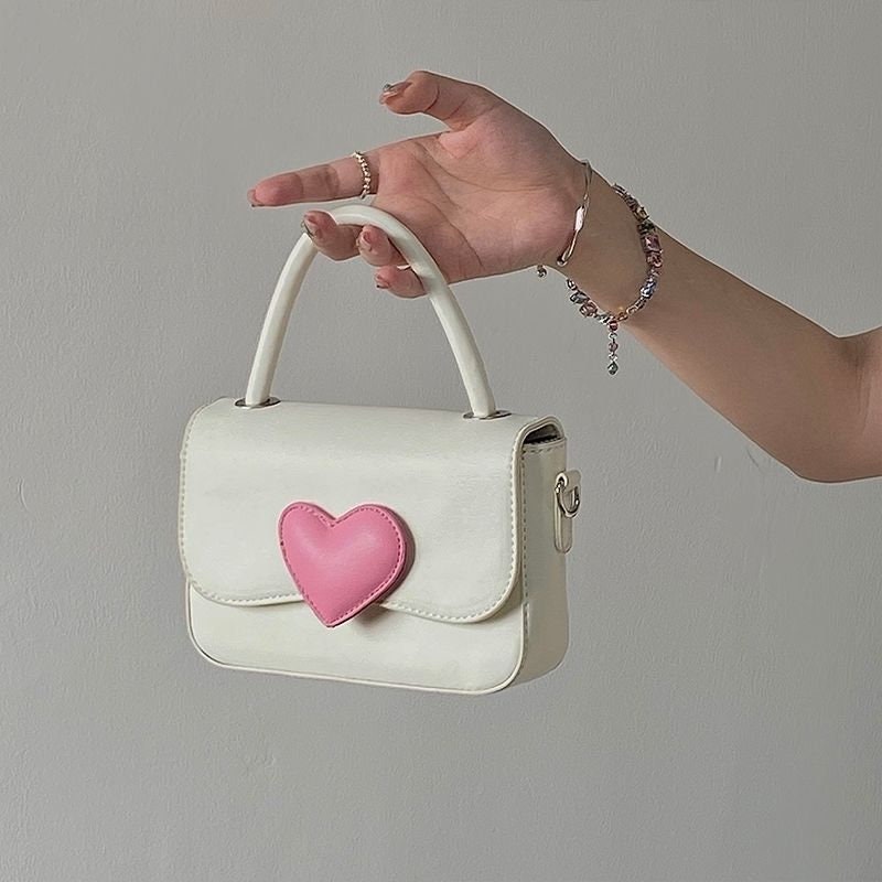 Heart Handbag Pink Messenger Bag Pastel Crossbody Bag Etsy