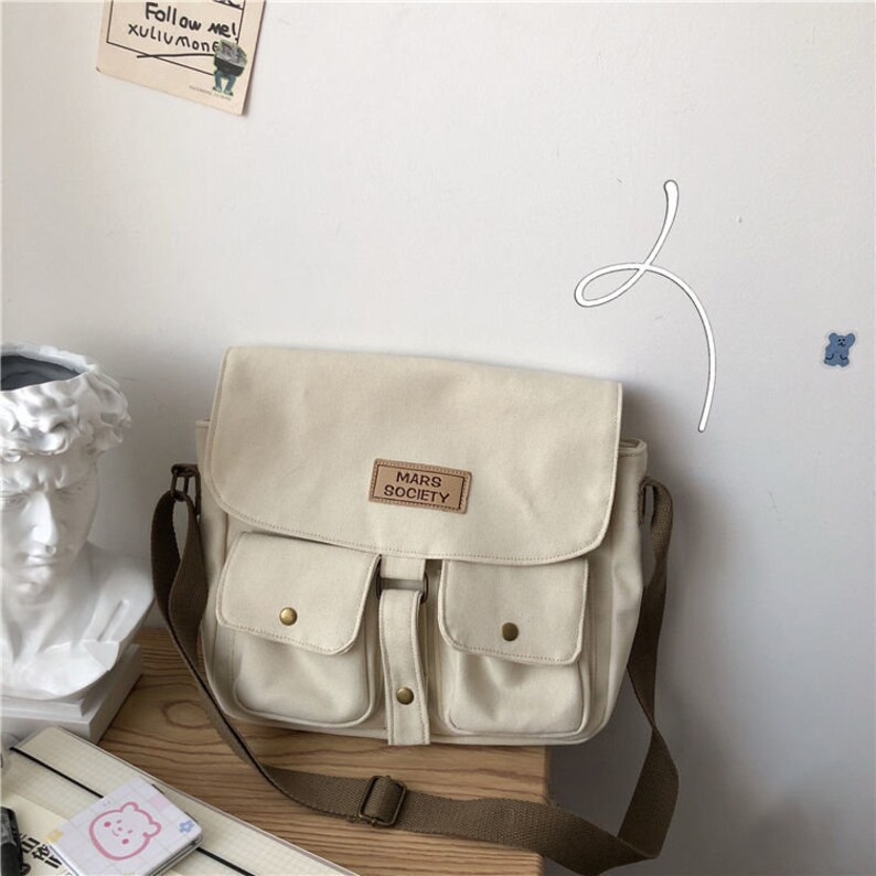 Korean Style Shoulder Bag Canvas Windsuit Small Etsy