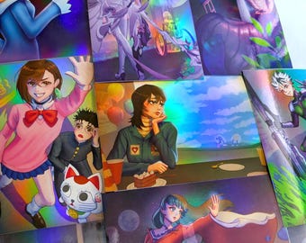 Anime & Video Game 4"x6" Holo Mini Art Prints | Holographic Postcards
