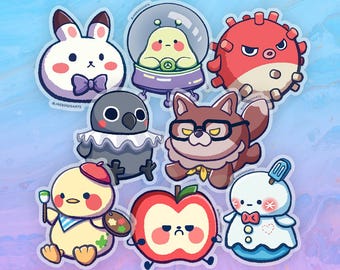 Love and Deepspace Plushie 3" Stickers | Claw Machine Plushie Glossy Clear Vinyl Stickers