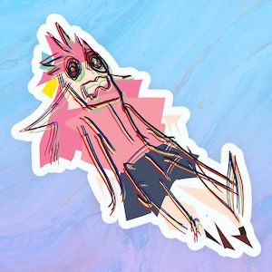 Sticker Bocchi 3,8&quot; | Sticker Bocchi the Rock en vinyle transparent brillant