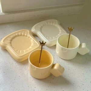 Käsebecher und Toastteller Set/Geschenk für Liebe/Geschenk für Paar/Geschenk für Eltern/Teebecher/Wasserbecher/bestes Geschenk für Sie/Kaffeetasse/Milchbecher