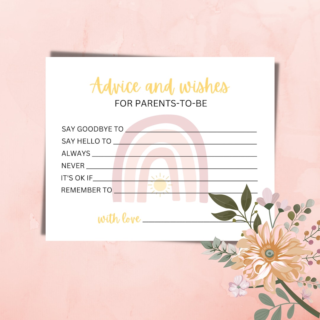 ADVICE and WISHES Cards for Parents to Be BOHO - Etsy