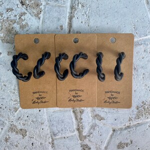 Black Twisted Hoops