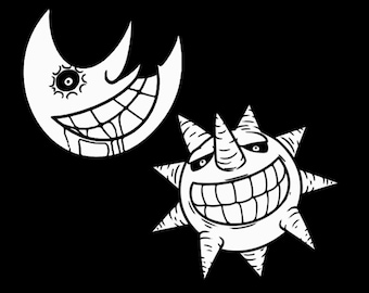 Pegatinas de Soul Eater Sol y Luna / Pegatinas de anime para coche / Vinilos decorativos para portátil