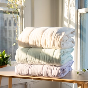 Allergy Free Marshmallow Semi-Microfiber Comforter Similar Cotton Texture Bedding Blanket All Season Twin Queen - Made in Korea