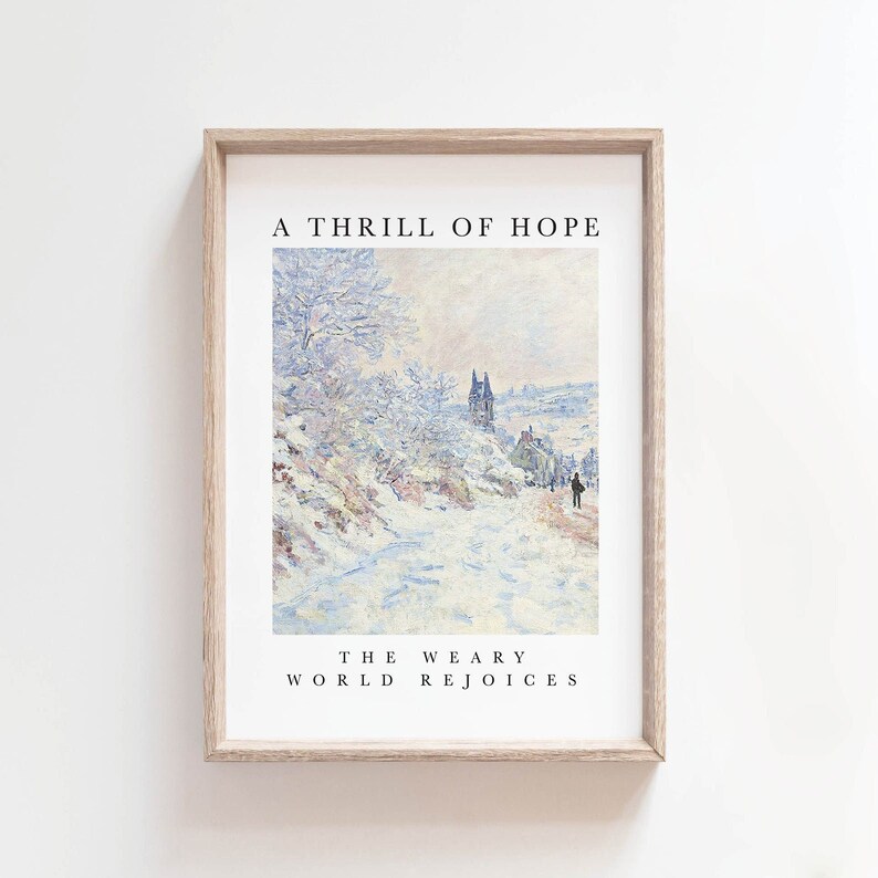 A Thrill of Hope the Weary World Rejoices Bible Verse Wall Art Etsy