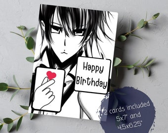 Printable Anime Birthday Card - Etsy UK