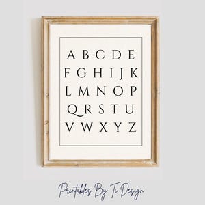 Vintage Style Alphabet Print, Vintage Nursery Décor, ABCs Art, Gender Neutral Wall Art, Educational Poster, DIGITAL DOWNLOAD