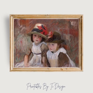 Vintage Nursery Décor, &#39;Village Children&#39; by John Singer Sargent, Printable Wall Art Ideal for a Girl&#39;s Room, DIGITAL DOWNLOAD