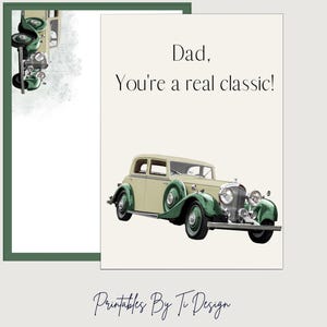 Ensemble de cartes imprimable « Papa, tu es un vrai classique », inserts de cartes joyeux anniversaire et bonne fête des pères, enveloppe assortie, TÉLÉCHARGEMENT NUMÉRIQUE