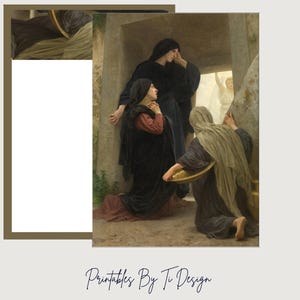 Cartão de Páscoa Bíblico com Pintura Vintage de Túmulo Vazio, Cartão para Imprimir com Inserções de Escrituras, Dois Tamanhos, Envelope Correspondente, DOWNLOAD DIGITAL