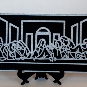 Jesus Last Supper wooden stand and Wall Art, Leonardo Da Vinci Artwork, Christian Gift, Jesus Line Art, Living Home Decor, Religious Decor