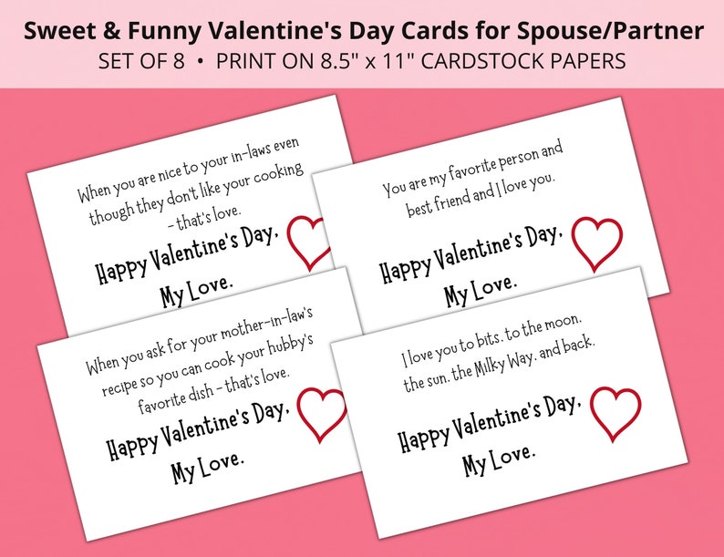 Funny PRINTABLE Valentine's Day Cards for Husband, Wife, Spouse ...