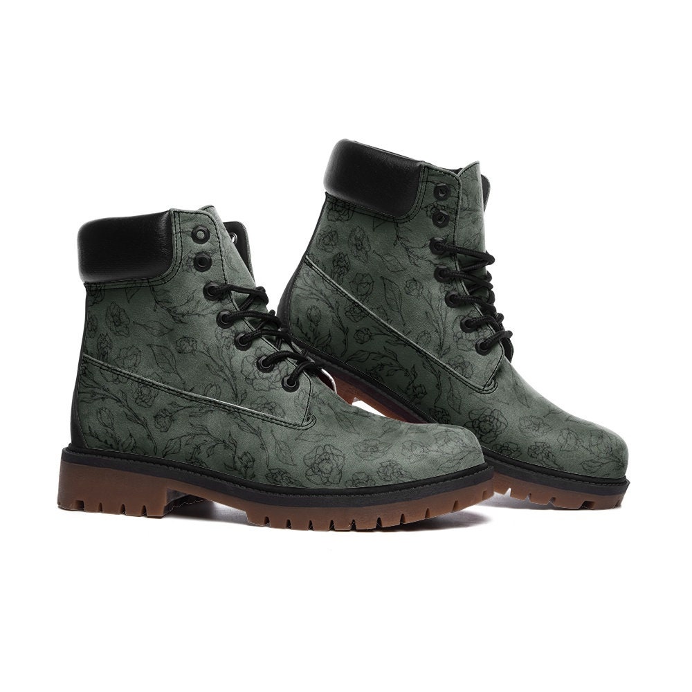 Golf Green Pattern Print Men Women Leather Boots