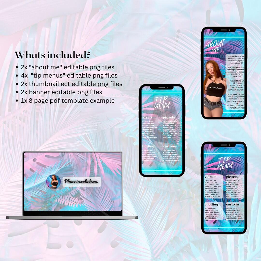 Onlyfans Tip Menu - Canva Free Templates, Editable Template, Digital