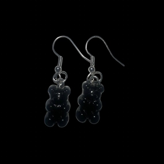 Black Gummy Bear Earrings Etsy
