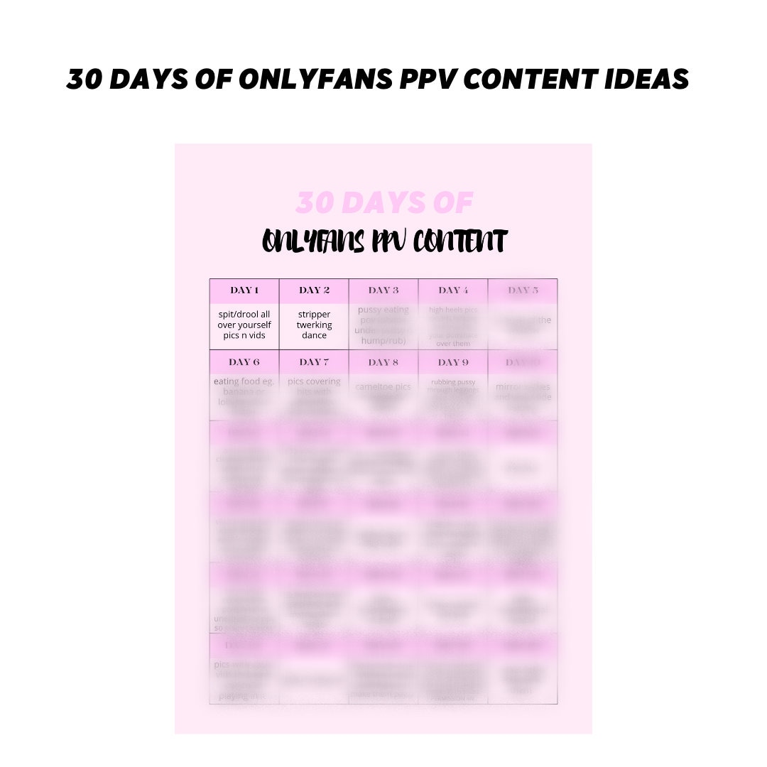 Onlyfans Content Ideas for PPV Messages X30 Etsy