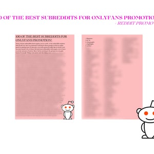 100 best subreddits for Onlyfans promotion