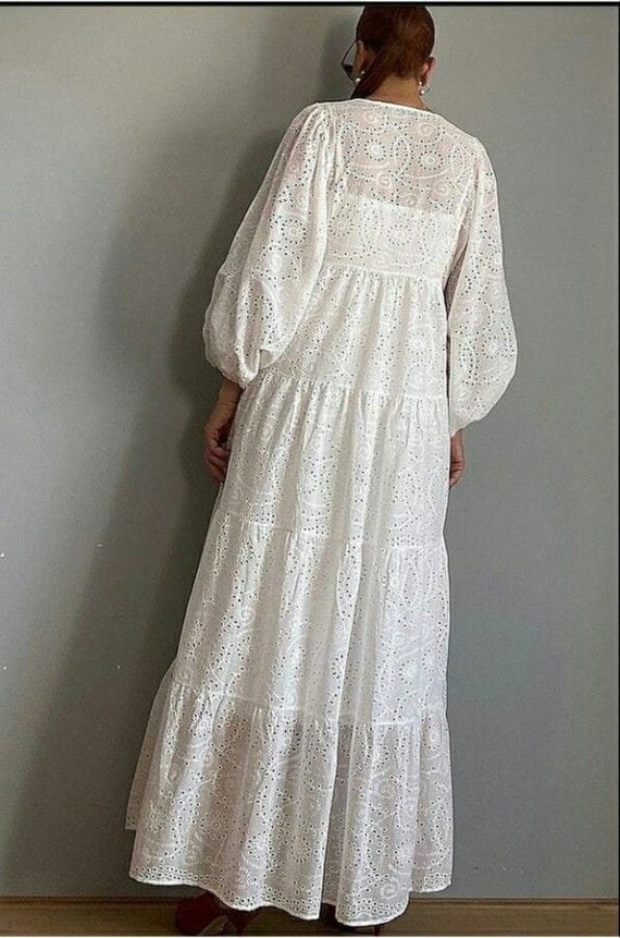 Running stitch dress in indigo ikat – Bolam Style