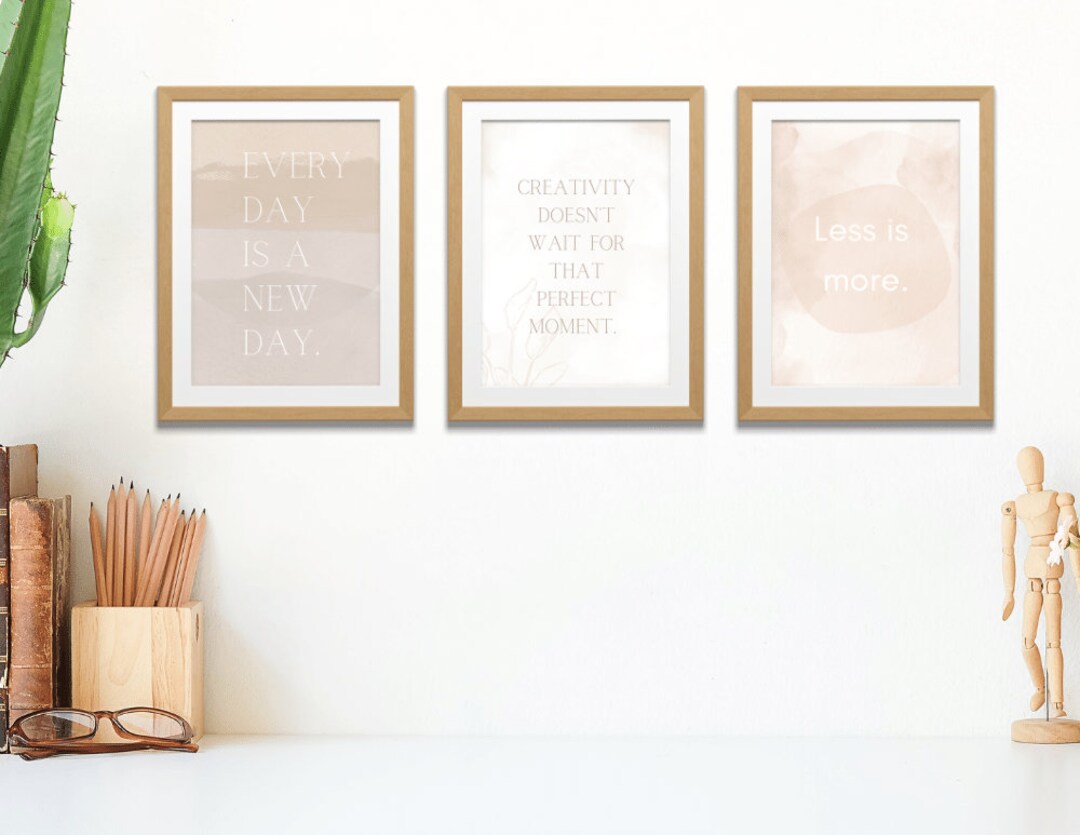 Wall Art Set of 3, Abstract Painting Art Set of 3 Prints, Minimal Wall ...