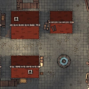 Mapa de batalla de calles de ciudad simple, mapa de batalla Dnd, D&D, mapa de batalla, mazmorras y dragones, 5e, Roll20, mapa digital