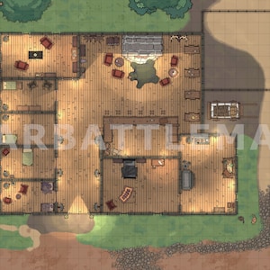 Simple Inn, Battle Map, D&D, D&D, Battlemap, Dungeons and Dragons, 5e, Roll20, Digitale Karte