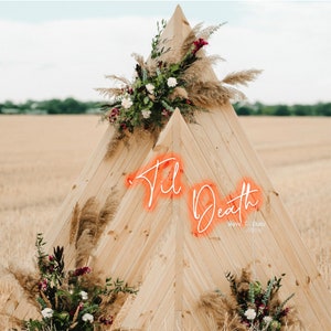Til Death Neon Sign, Custom Neon Sign, Til Death Sign, Wedding Reception Decor, Wedding Backdrop, Gothic Neon Sign, Wall Decor, Wedding Sign