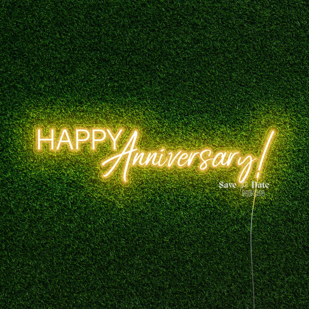 Happy Anniversary Neon Sign, Custom Neon Sign, Anniversary Gift