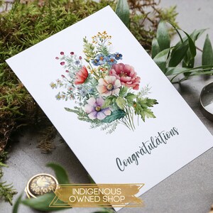 Assortiment de cartes de voeux de félicitations de fleurs sauvages vintage, cartes de félicitations florales, heureux pour vous, félicitations nouveau diplômé, fleur Boho