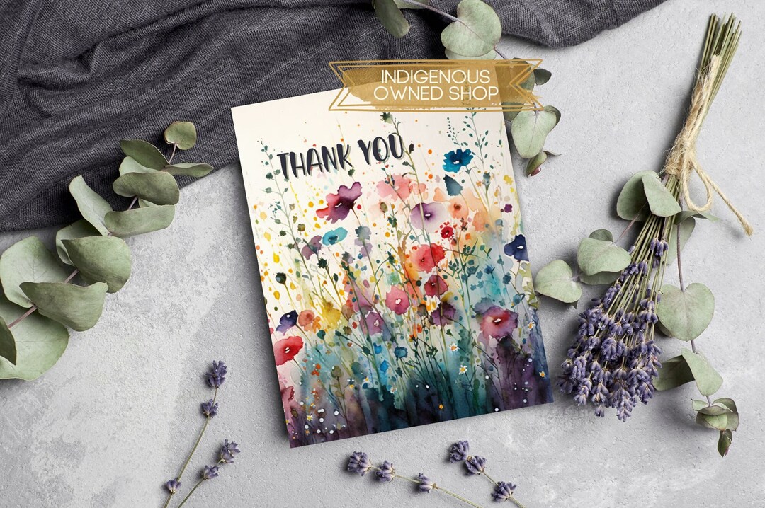Vivid Wildflowers Thank You Cards, Watercolor Floral Thank You Greeting ...