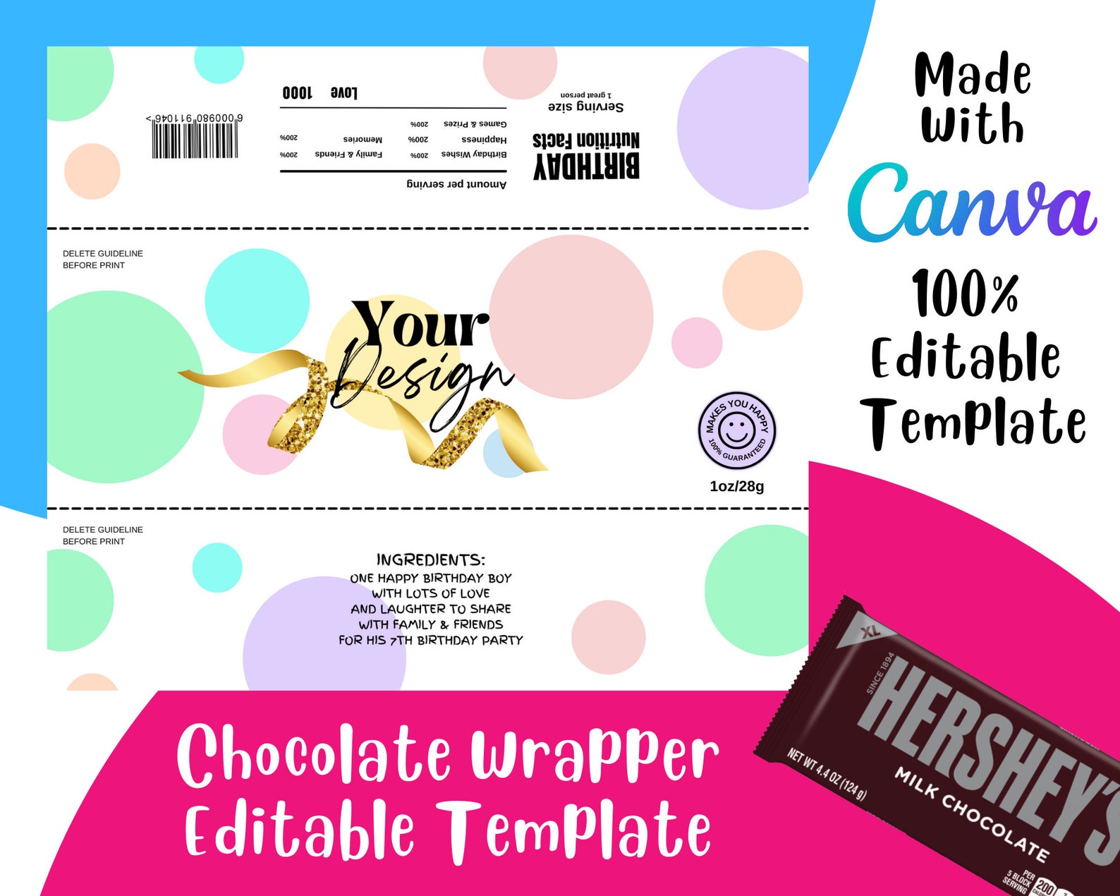 Canva Template Chocolate Wrapper Template Candy Pack 100 Etsy Canva Template Chocolate Wrapper Template Candy Pack 100 Etsy