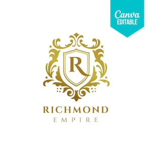 Logo Design template Enchanted Royal Crest Logo Template | Canva Editable - Customize Your Majesty!