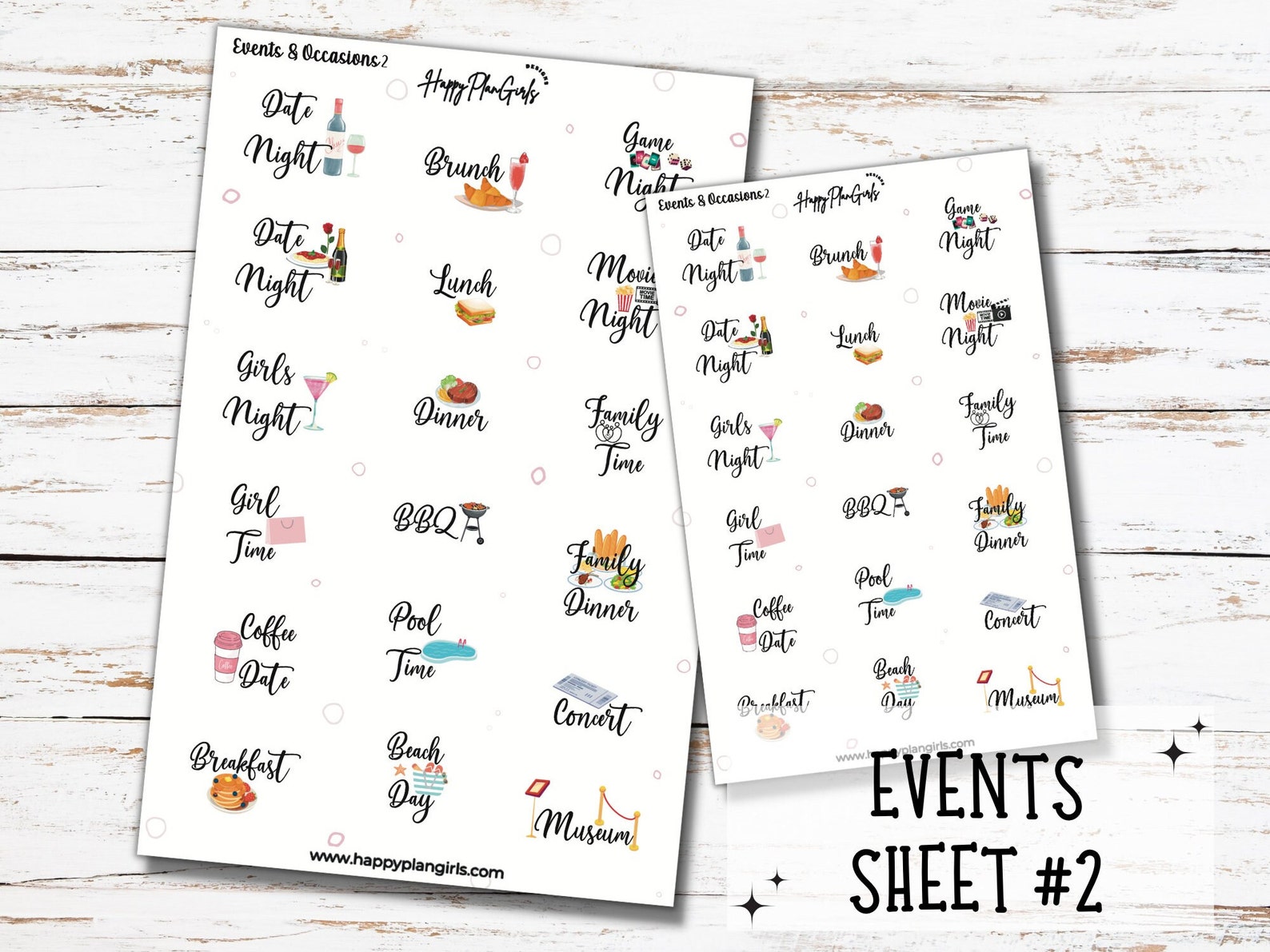 Event and Occasion Planner Stickers Cute Event Icons for Calendar Fun ...